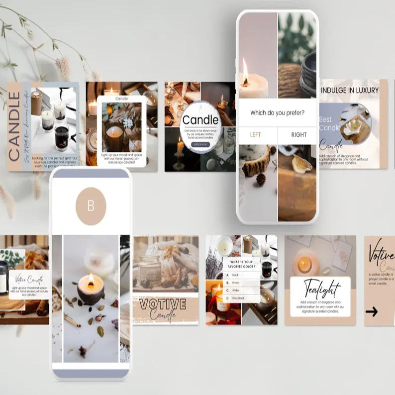 Editable Candle Instagram Post Template, Minimalist Candle Social Media Post, Canva Candle Business Post, Aesthetic IG Design