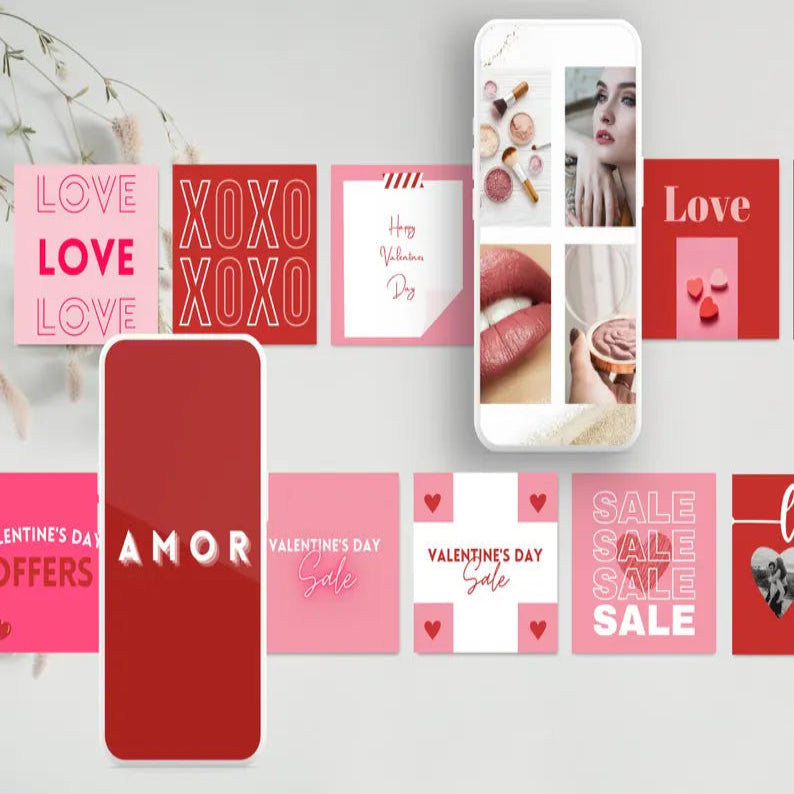 Valentines Instagram Post Template, Editable Valentines Social Media Post, Canva Valentine Instagram Design, Pink Love Post